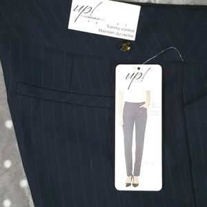 UP! Thin Credible! Women's Dress Pants Size 4 Pull On Blue Straight Leg